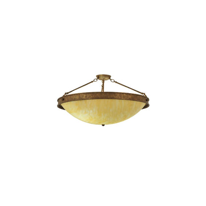 Dionne 3 Light 30" Wide Semi-Flush Bowl Ceiling Fixture - Pompeii Gold Finish