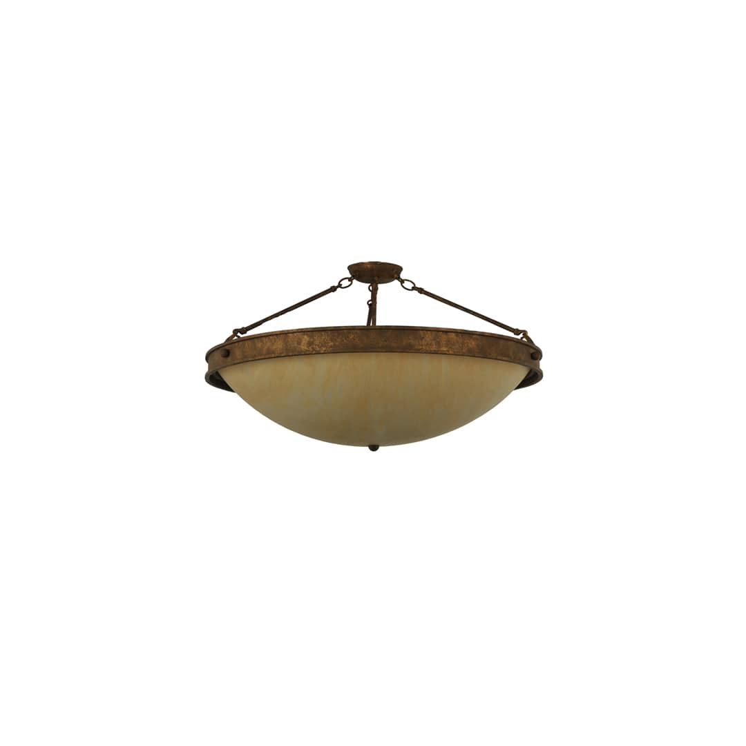 Dionne 3 Light 30" Wide Semi-Flush Bowl Ceiling Fixture - Pompeii Gold Finish