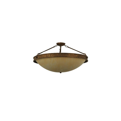 Dionne 3 Light 30" Wide Semi-Flush Bowl Ceiling Fixture - Pompeii Gold Finish