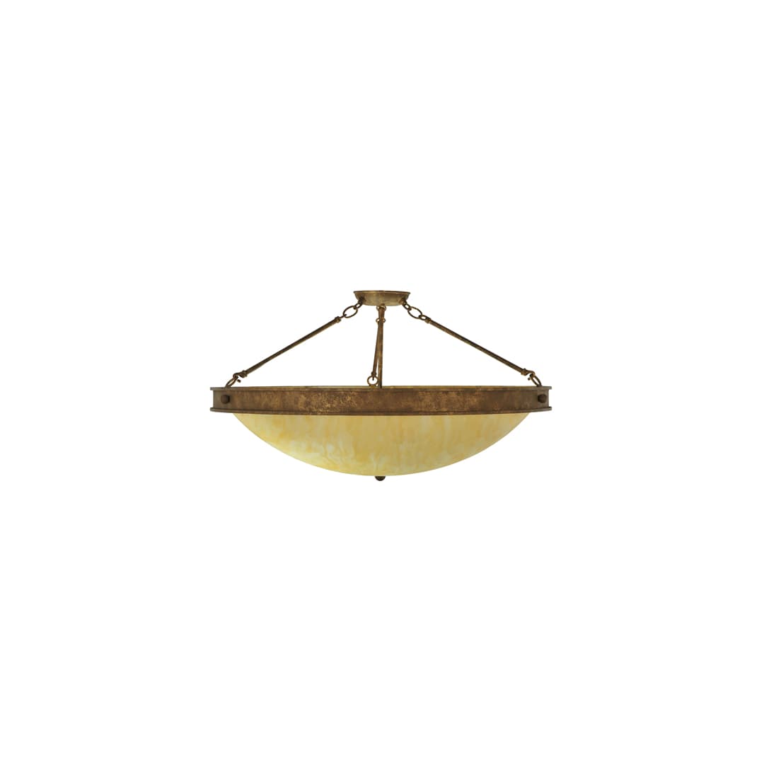 Dionne 3 Light 30" Wide Semi-Flush Bowl Ceiling Fixture - Pompeii Gold Finish