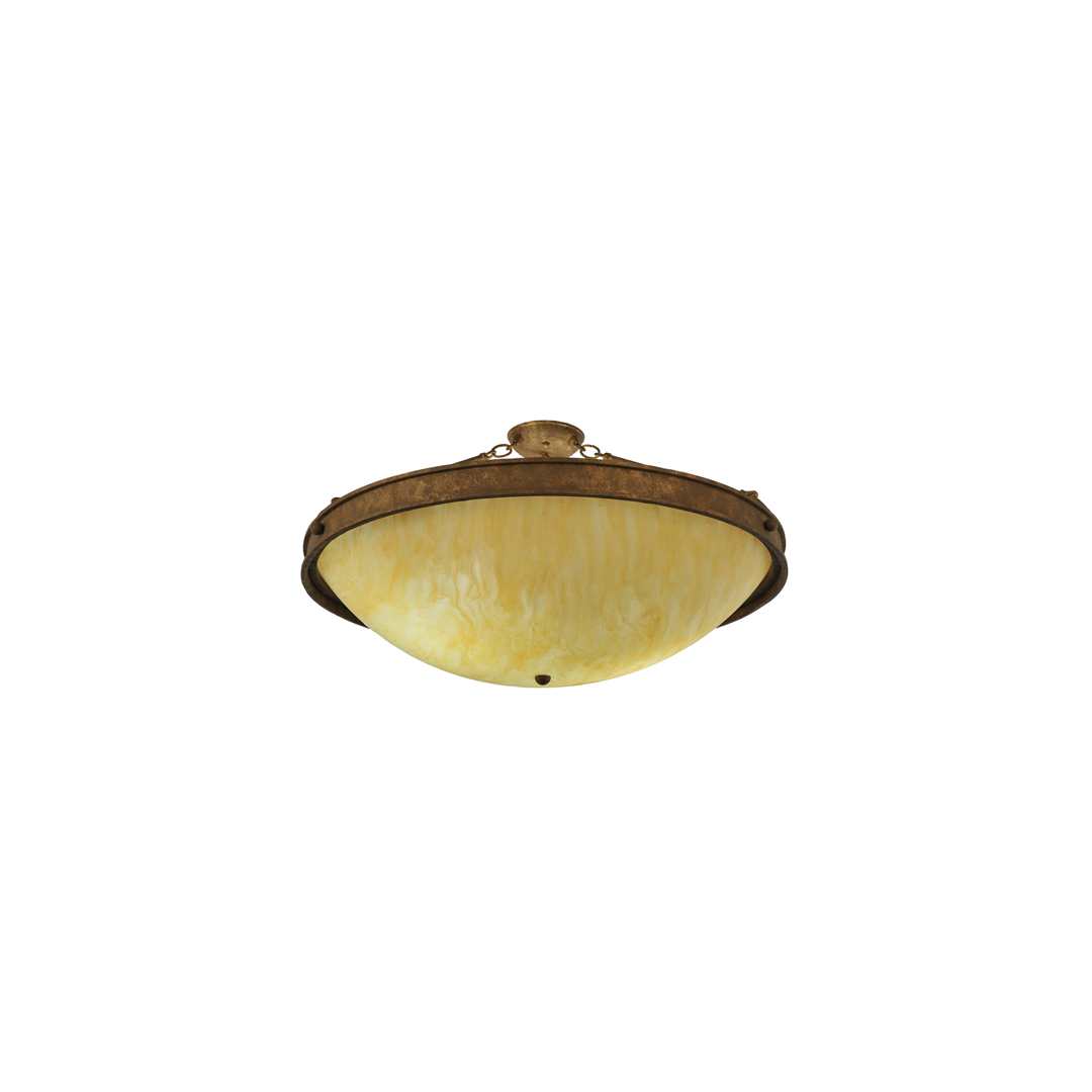 Dionne 3 Light 30" Wide Semi-Flush Bowl Ceiling Fixture - Pompeii Gold Finish