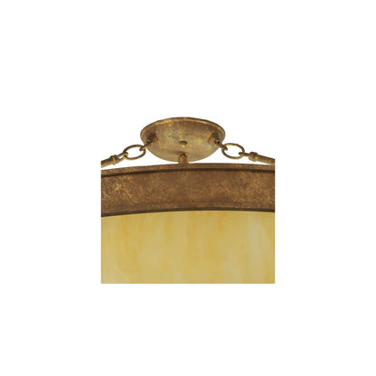 Dionne 3 Light 30" Wide Semi-Flush Bowl Ceiling Fixture - Pompeii Gold Finish