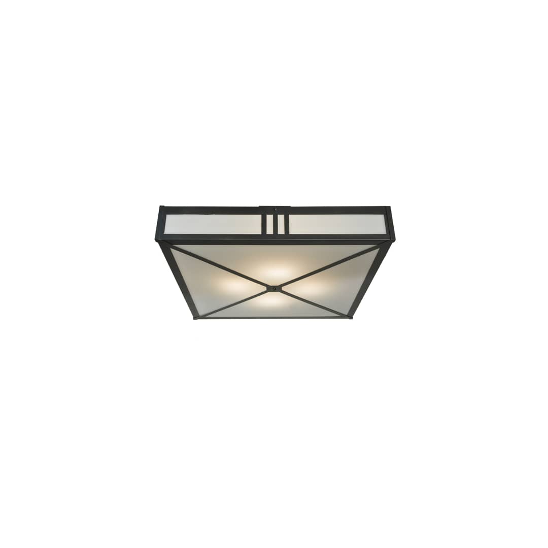 Whitewing 4 Light 36" Wide Flush Mount Square Ceiling Fixture - Blackened Pewter Finish - Medium Bulb Base