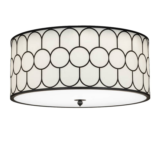 Homer 48" Wide LED Flush Mount Drum Ceiling Fixture with Fabric Shade