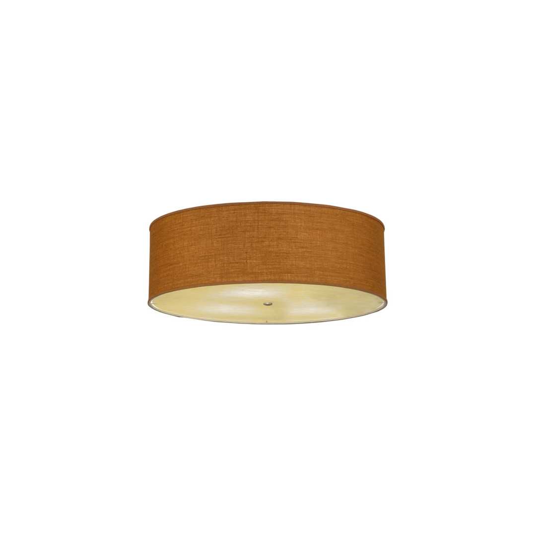 Cilindro 3 Light 36" Wide Semi-Flush Drum Ceiling Fixture with Honey Shade - Nickel Finish