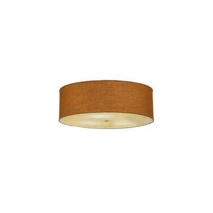 Cilindro 3 Light 36" Wide Semi-Flush Drum Ceiling Fixture with Honey Shade - Nickel Finish