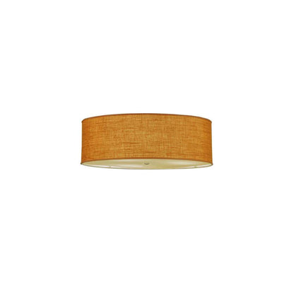Cilindro 3 Light 36" Wide Semi-Flush Drum Ceiling Fixture with Copper Burlap Shade - Nickel Finish