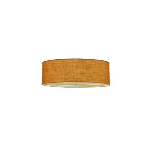 Cilindro 3 Light 36" Wide Semi-Flush Drum Ceiling Fixture with Copper Burlap Shade - Nickel Finish