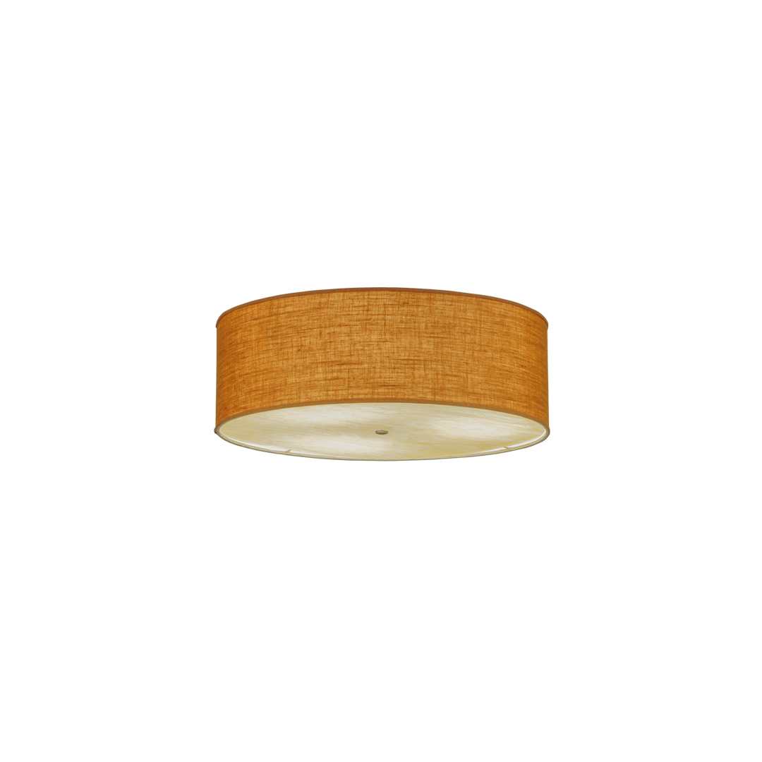 Cilindro 3 Light 36" Wide Semi-Flush Drum Ceiling Fixture with Copper Burlap Shade - Nickel Finish