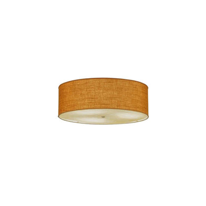 Cilindro 3 Light 36" Wide Semi-Flush Drum Ceiling Fixture with Copper Burlap Shade - Nickel Finish