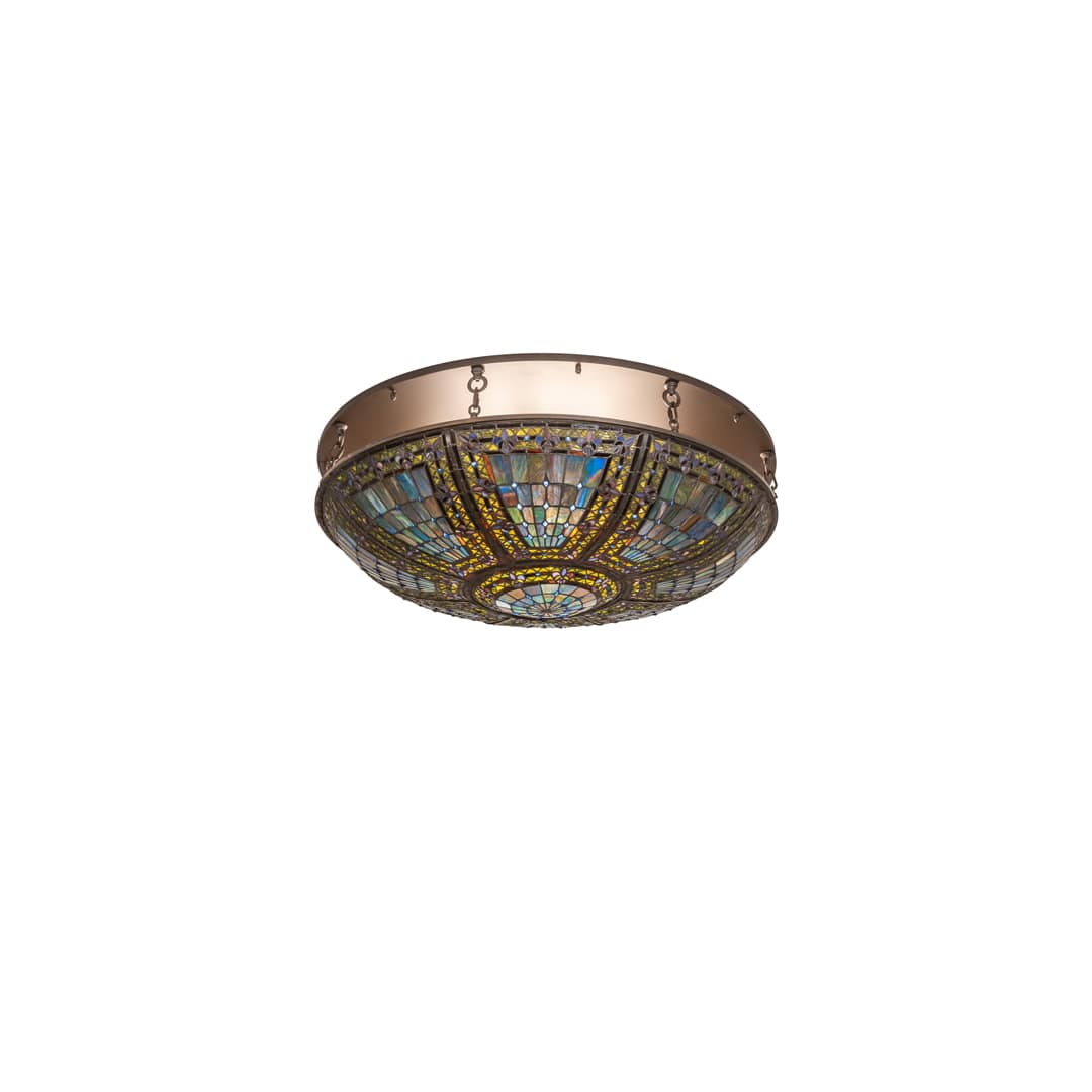 Fleur-de-lis 8 Light 40" Wide Semi-Flush Bowl Ceiling Fixture - Oil Rubbed Bronze Finish