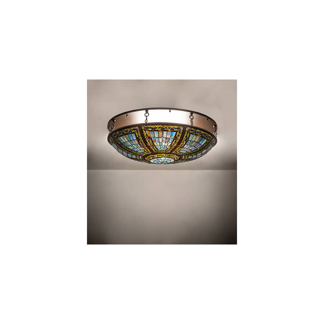 Fleur-de-lis 8 Light 40" Wide Semi-Flush Bowl Ceiling Fixture - Oil Rubbed Bronze Finish