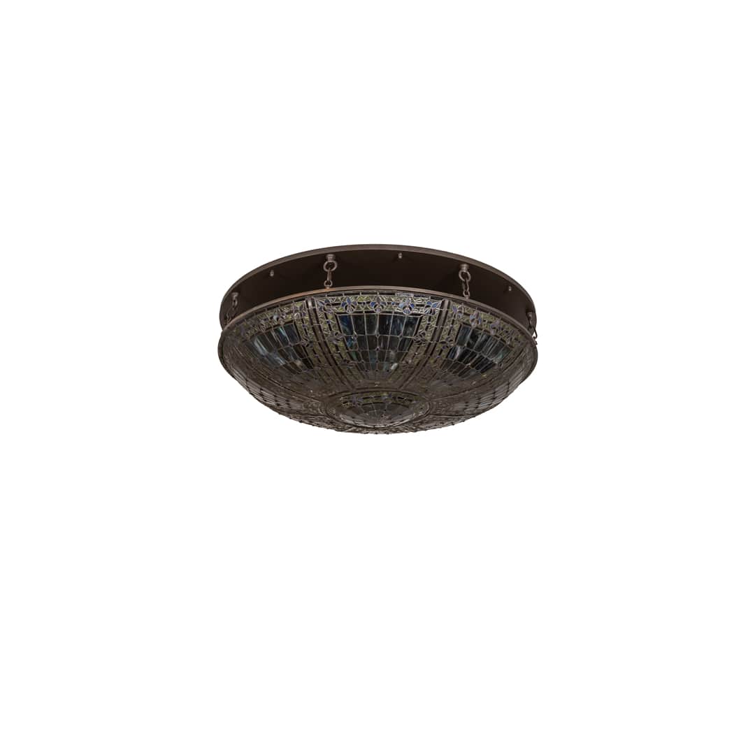 Fleur-de-lis 8 Light 40" Wide Semi-Flush Bowl Ceiling Fixture - Oil Rubbed Bronze Finish