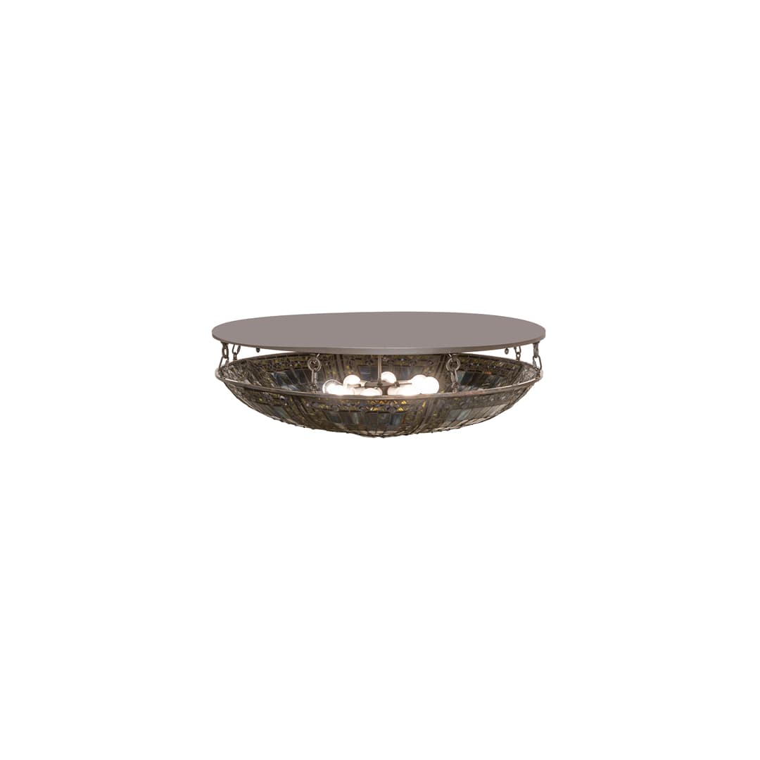 Fleur-de-lis 8 Light 40" Wide Semi-Flush Bowl Ceiling Fixture - Oil Rubbed Bronze Finish