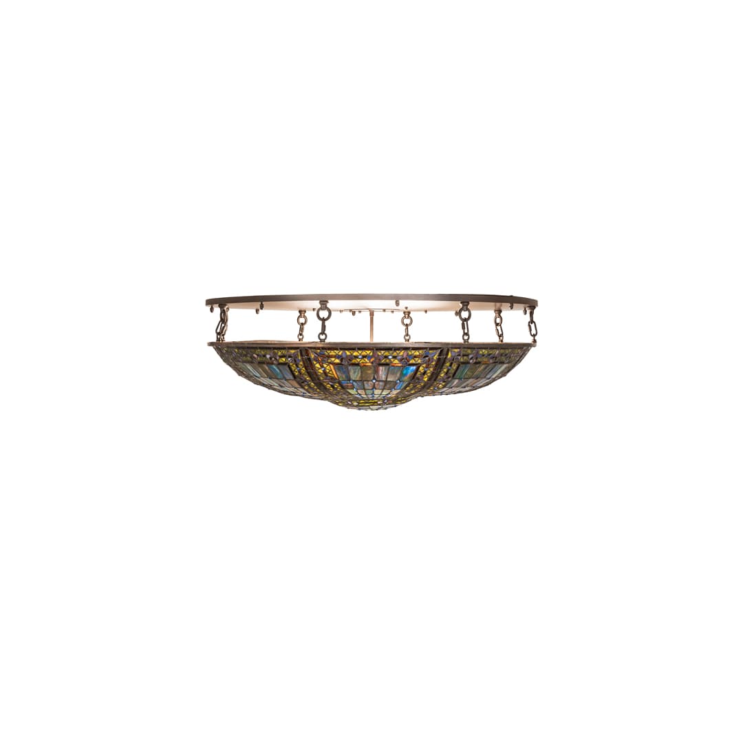 Fleur-de-lis 8 Light 40" Wide Semi-Flush Bowl Ceiling Fixture - Oil Rubbed Bronze Finish
