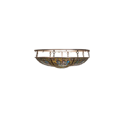 Fleur-de-lis 8 Light 40" Wide Semi-Flush Bowl Ceiling Fixture - Oil Rubbed Bronze Finish