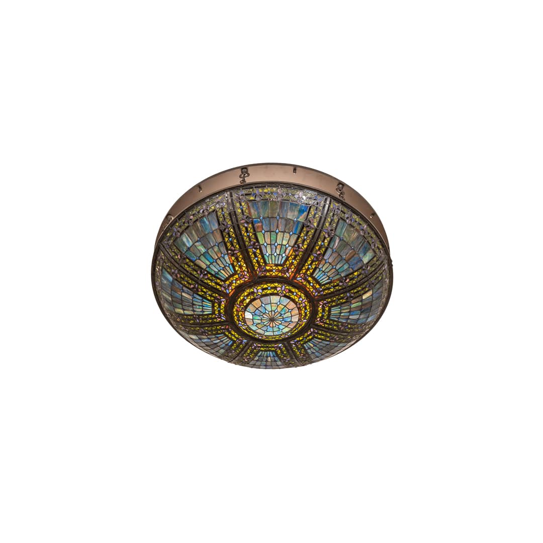 Fleur-de-lis 8 Light 40" Wide Semi-Flush Bowl Ceiling Fixture - Oil Rubbed Bronze Finish