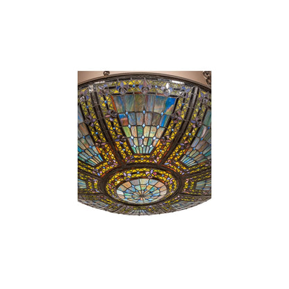 Fleur-de-lis 8 Light 40" Wide Semi-Flush Bowl Ceiling Fixture - Oil Rubbed Bronze Finish