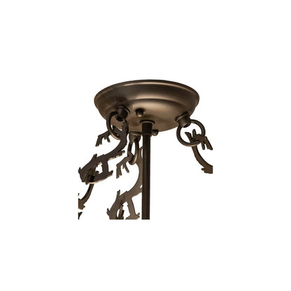 Ducks in Flight 4 Light 24" Wide Semi-Flush Drum Ceiling Fixture - Oil Rubbed Bronze Finish