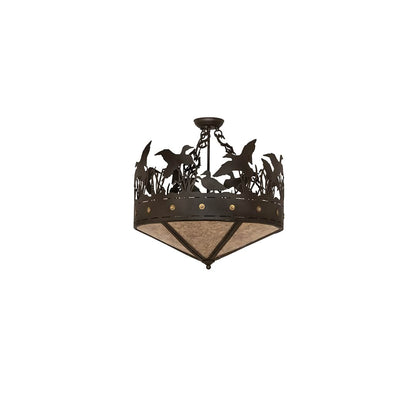 Ducks in Flight 3 Light 24" Wide Semi-Flush Ceiling Fixture