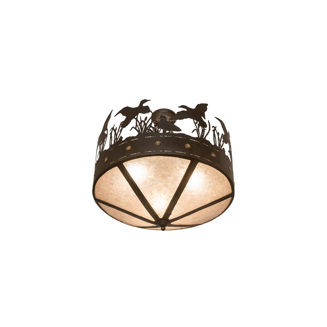 Ducks in Flight 3 Light 24" Wide Semi-Flush Ceiling Fixture