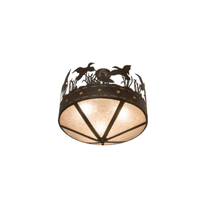 Ducks in Flight 3 Light 24" Wide Semi-Flush Ceiling Fixture