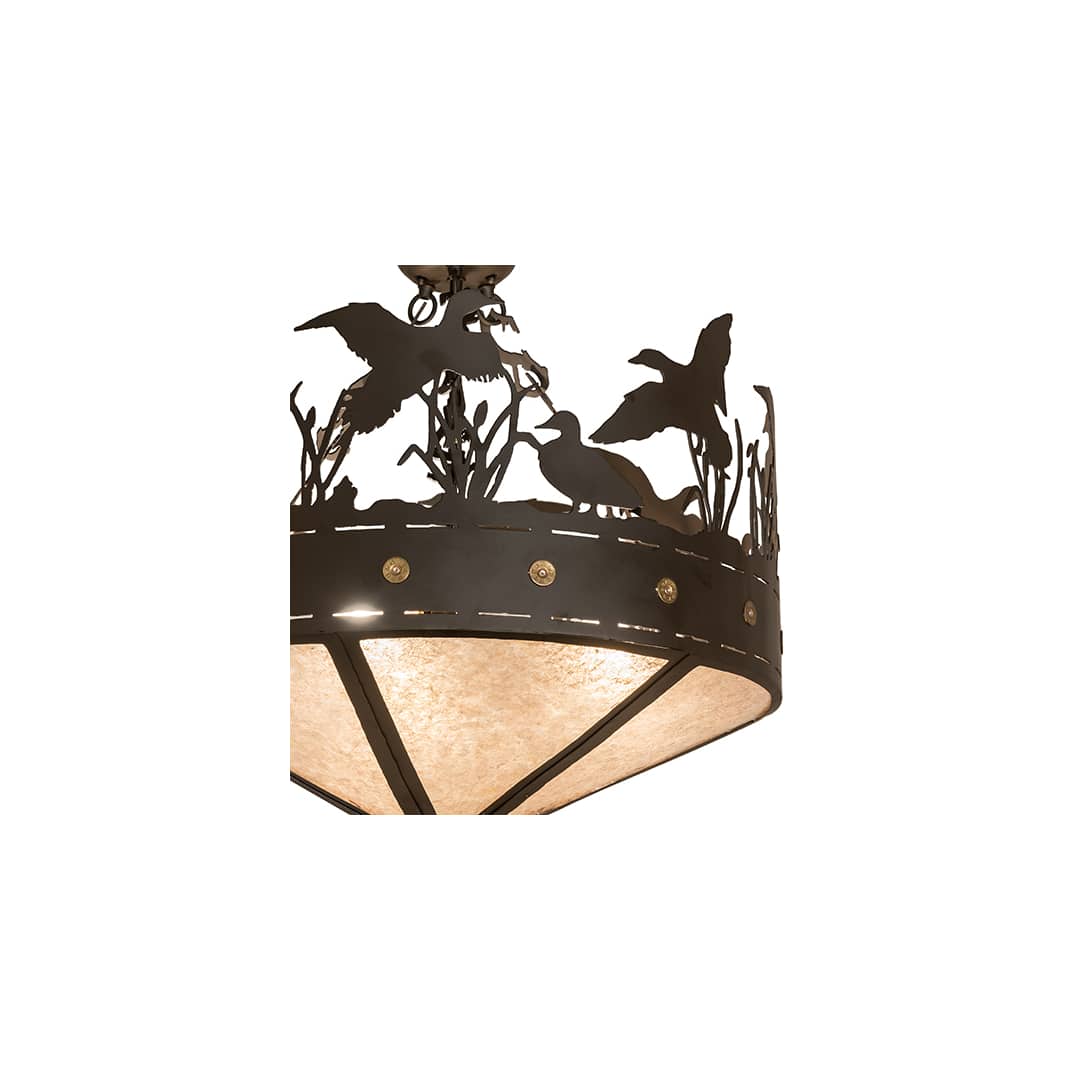 Ducks in Flight 3 Light 24" Wide Semi-Flush Ceiling Fixture