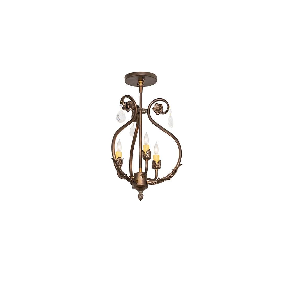 Antonia 3 Light 12" Wide Semi-flush Ceiling Fixture