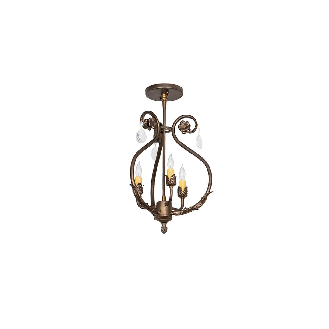 Antonia 3 Light 12" Wide Semi-flush Ceiling Fixture