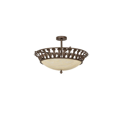 Hampton 4 Light 30" Wide Semi-Flush Bowl Ceiling Fixture - Tyler Bronze Finish