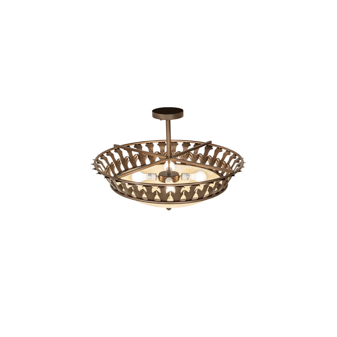 Hampton 4 Light 30" Wide Semi-Flush Bowl Ceiling Fixture - Tyler Bronze Finish