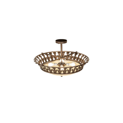 Hampton 4 Light 30" Wide Semi-Flush Bowl Ceiling Fixture - Tyler Bronze Finish