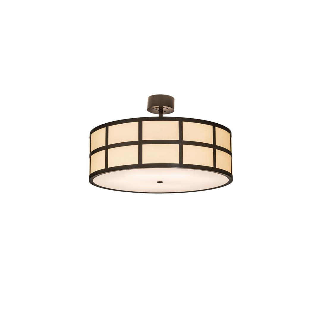 Cilindro Barnabas 6 Light 36" Wide Semi-Flush Drum Ceiling Fixture - Timeless Bronze Finish