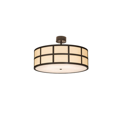Cilindro Barnabas 6 Light 36" Wide Semi-Flush Drum Ceiling Fixture - Timeless Bronze Finish