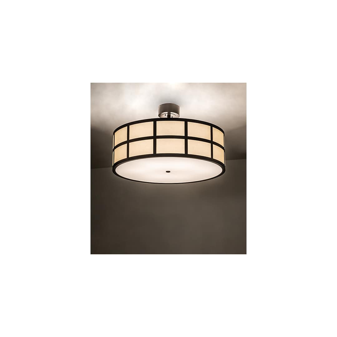 Cilindro Barnabas 6 Light 36" Wide Semi-Flush Drum Ceiling Fixture - Timeless Bronze Finish