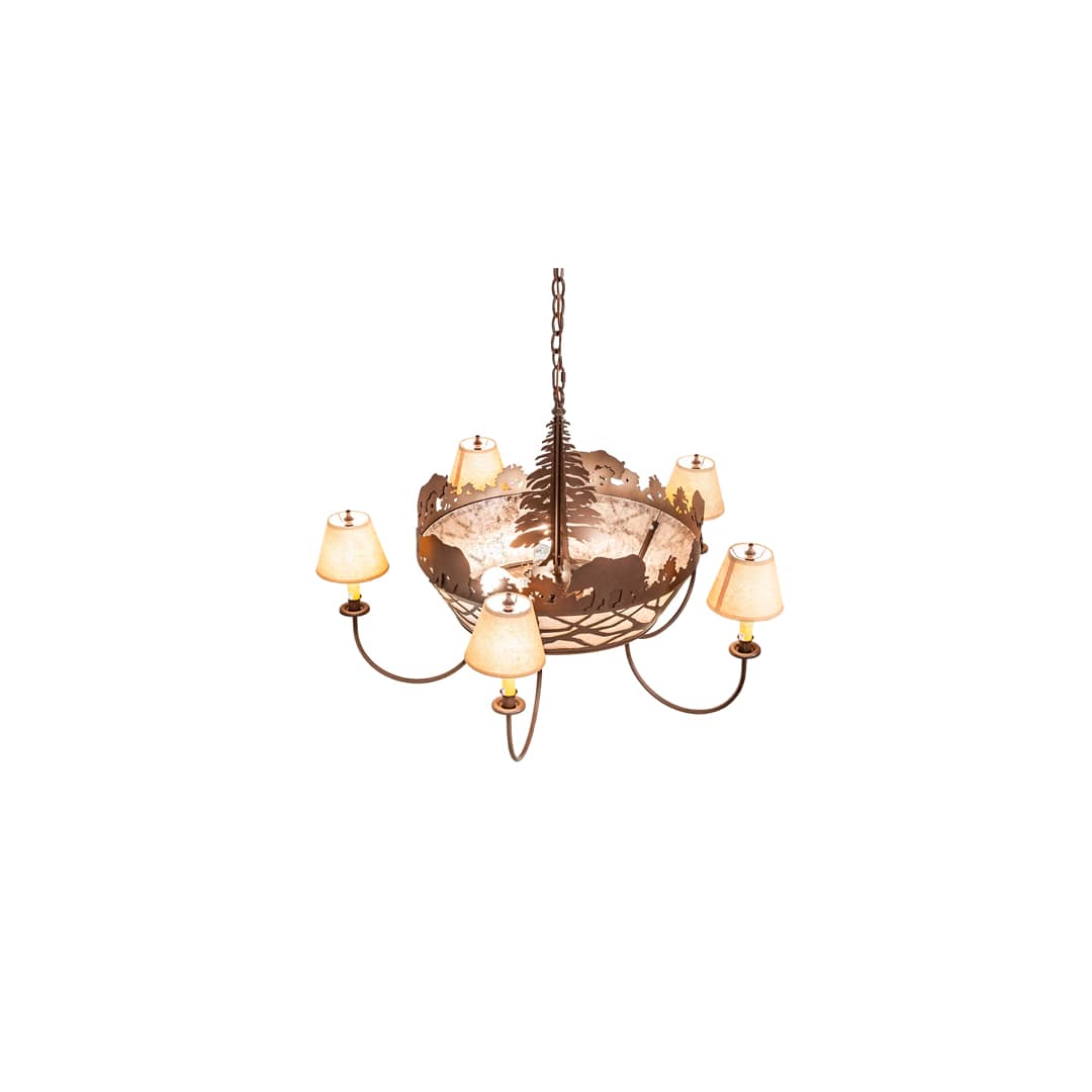 Black Bear 6 Light 38" Wide Chandelier