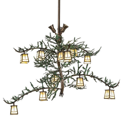 Valley View 12 Light 52" Wide Chandelier with Iridescent Glass Shades