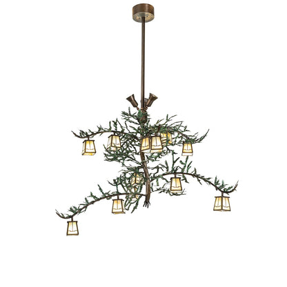 Valley View 12 Light 52" Wide Chandelier with Iridescent Glass Shades