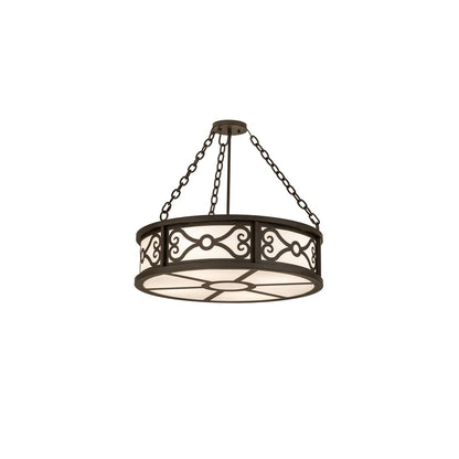 Donya 4 Light 26" Wide Semi-Flush Drum Ceiling Fixture - Oil Rubbed Bronze Finish
