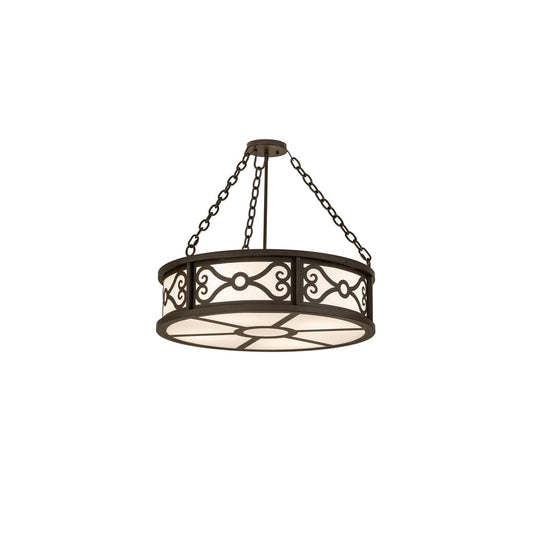 Donya 4 Light 26" Wide Semi-Flush Drum Ceiling Fixture - Oil Rubbed Bronze Finish