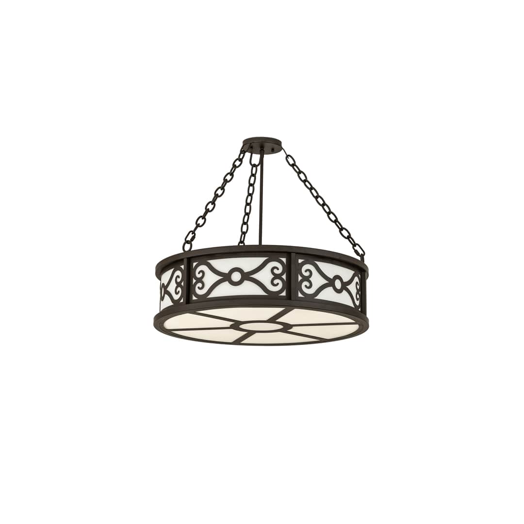 Donya 4 Light 26" Wide Semi-Flush Drum Ceiling Fixture - Oil Rubbed Bronze Finish