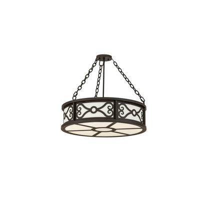 Donya 4 Light 26" Wide Semi-Flush Drum Ceiling Fixture - Oil Rubbed Bronze Finish