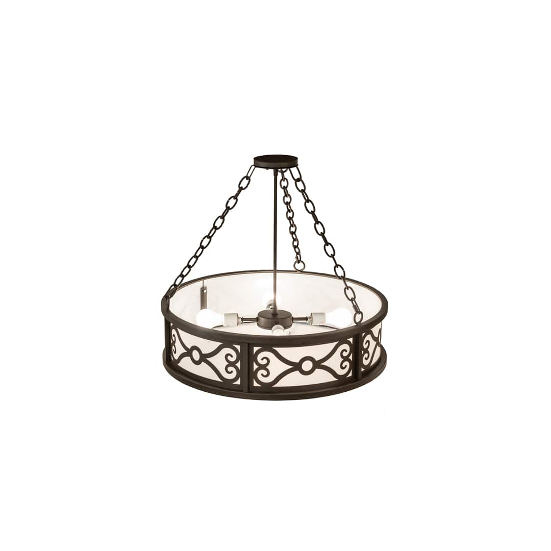 Donya 4 Light 26" Wide Semi-Flush Drum Ceiling Fixture - Oil Rubbed Bronze Finish