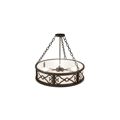 Donya 4 Light 26" Wide Semi-Flush Drum Ceiling Fixture - Oil Rubbed Bronze Finish