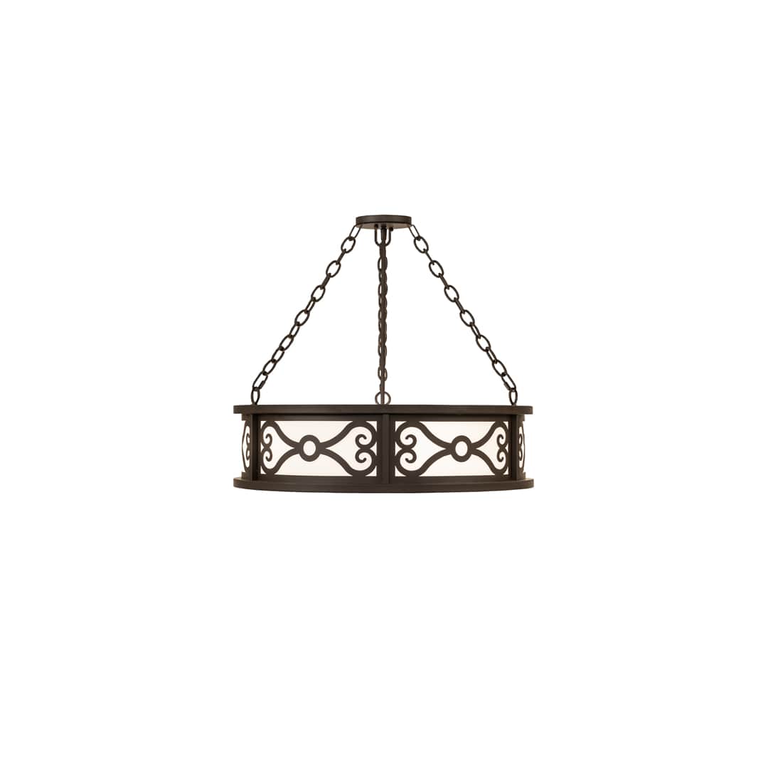 Donya 4 Light 26" Wide Semi-Flush Drum Ceiling Fixture - Oil Rubbed Bronze Finish