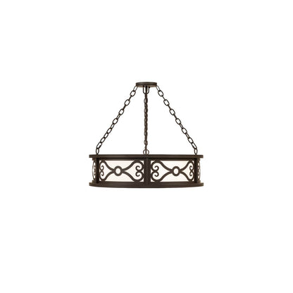Donya 4 Light 26" Wide Semi-Flush Drum Ceiling Fixture - Oil Rubbed Bronze Finish