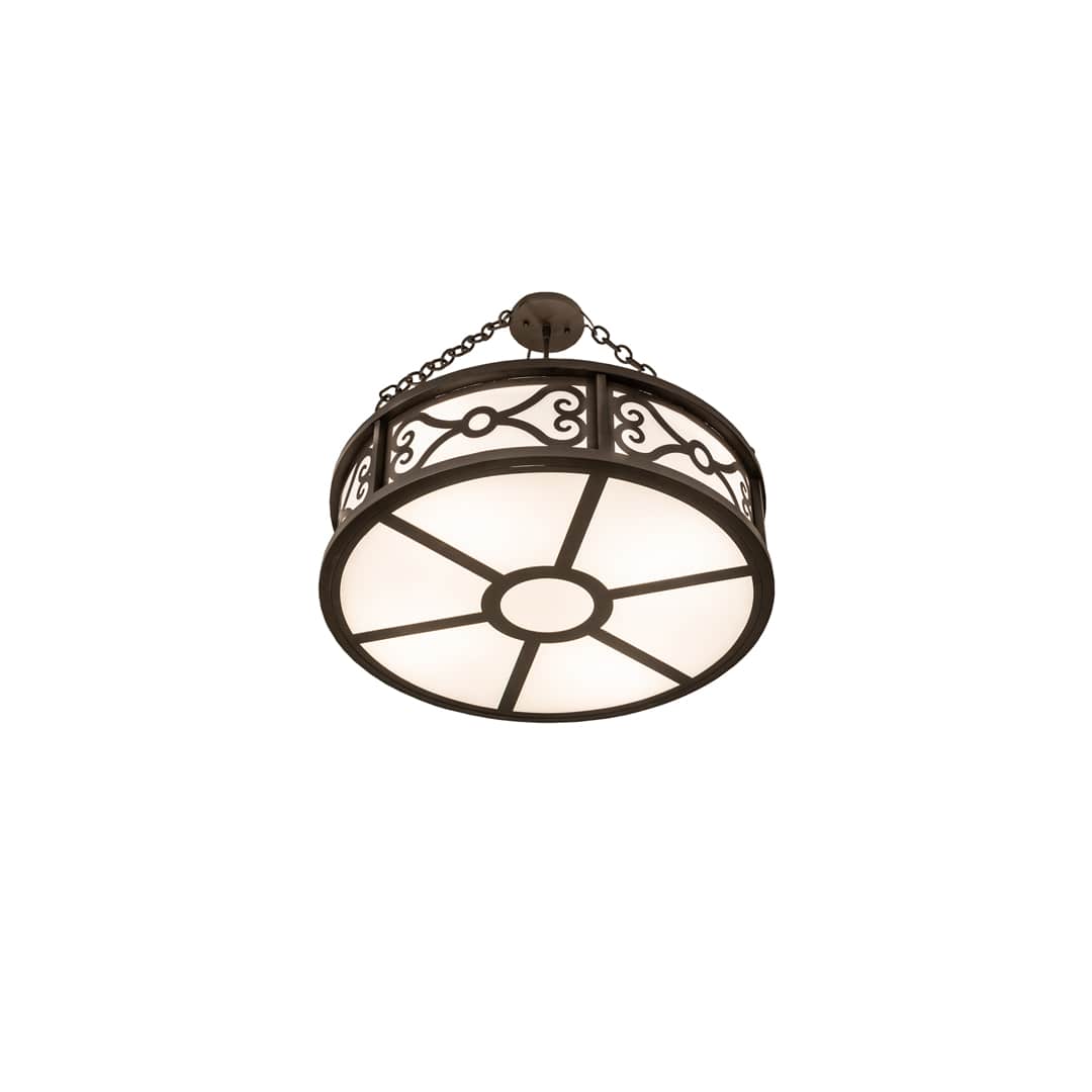 Donya 4 Light 26" Wide Semi-Flush Drum Ceiling Fixture - Oil Rubbed Bronze Finish