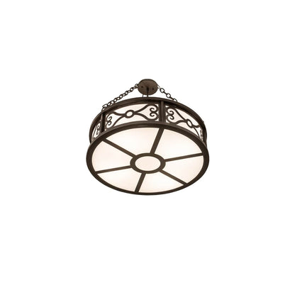 Donya 4 Light 26" Wide Semi-Flush Drum Ceiling Fixture - Oil Rubbed Bronze Finish