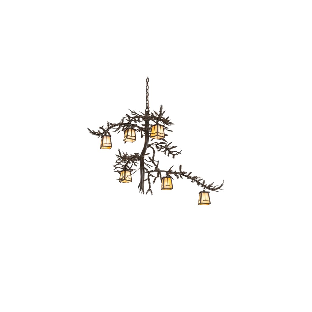 Pine Branch 6 Light 45" Wide Chandelier