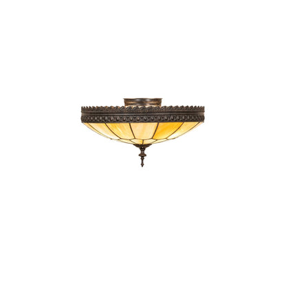 Vincent Honeycomb 3 Light 15" Wide Semi-Flush Bowl Ceiling Fixture - Dark Roast Finish